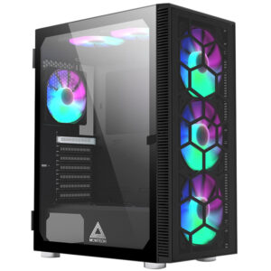 Montech X3 Glass Midi-Tower, RGB, Tempered Glass - juodos spalvos