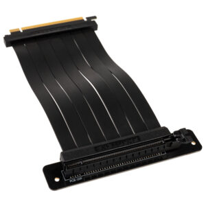 PHANTEKS PCIe x16 Riser flat cable, 90 degrees, 22cm - juodos spalvos