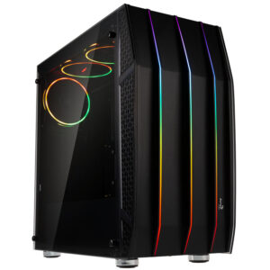 Aerocool Klaw G-BK-v1 RGB Midi-Tower - juodos spalvos Window