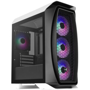 Aerocool Aero One Mini Frost Micro-ATX kompiuterio korpusas, Tempered Glass - baltos spalvos