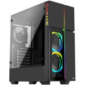 Aerocool Playa Midi-Tower, Tempered Glass - juodos spalvos
