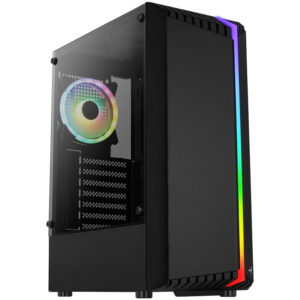 Aerocool Bionic v2 Midi-Tower, RGB, Tempered Glass - juodos spalvos