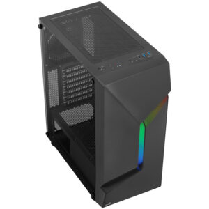Aerocool Scape-G-BK-v1 Midi-Tower, Tempered Glass - juodos spalvos - Image 2