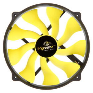 Akasa Viper R PWM Fan, 120mm Mounting - 140mm, black/yellow - Image 2