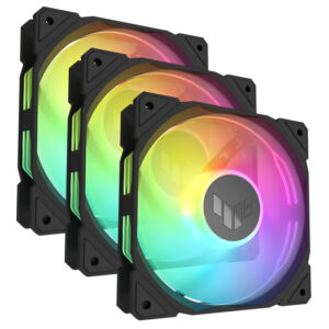 ASUS TUF Gaming TR120 Reverse, PWM ARGB korpuso ventiliatorius 3er Pack - 120mm, juodos spalvos - Image 1