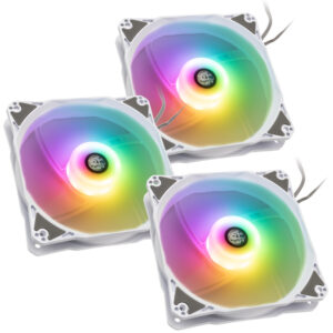 Bitspower Notos RGB PWM korpuso ventiliatorius, 120mm - baltos spalvos, 3er-Pack