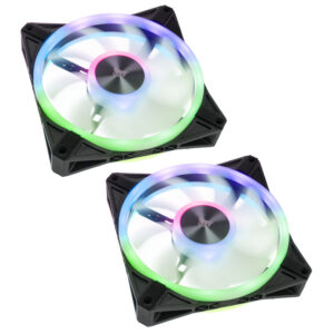 Corsair iCUE QL140 RGB PWM korpuso ventiliatorius 2er Pack su RGB valdikliu- 140mm, juodos spalvos