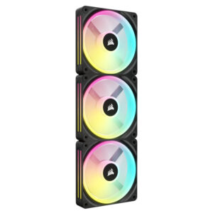 Corsair iCUE LINK QX120 RGB Series, PWM korpuso ventiliatorius, 3er Pack su RGB valdikliu- 120mm, juodos spalvos, Starter Kit