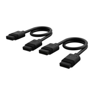 Corsair iCUE LINK Cable Connector straight - black, 20 cm, set of 2 - Image 1