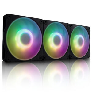 InWin AM120S RGB PWM korpuso ventiliatorius 3er Pack - 120mm, juodos spalvos - Image 2