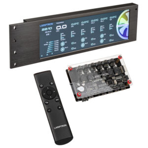Lamptron CU135 fan controller + RGB controller with display, ARGB - juodos spalvos