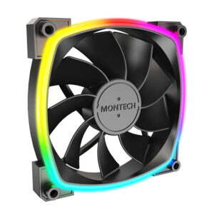 Montech RX120 PWM ARGB Reverse korpuso ventiliatorius - 120mm, juodos spalvos