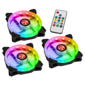 Raijintek Iris 12 Rainbow A-RGB LED-korpuso ventiliatorius, 3er Set su valdikliu- 120mm