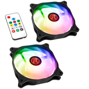 Raijintek EOS 12 RBW ADD korpuso ventiliatorius, 2er-Set su valdikliu- juodos spalvos, 120mm