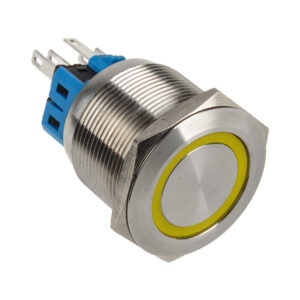 DimasTech Vandalism switch/button 25mm - Silverline - yellow