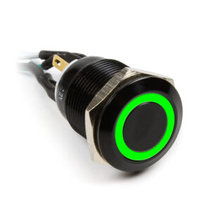 Impactics Vandalism Button 19mm, IP65, green LED - black - Image 1