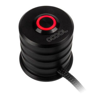 Alphacool Powerbutton with button 19mm red illuminated - Deep Black - Image 2