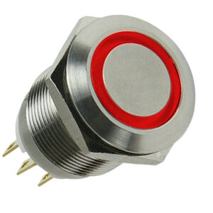 Lamptron Vandalism Switch 19mm - Silverline - red
