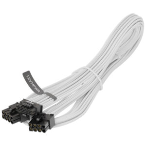 Seasonic 12VHPWR PCIe 5.0 Adapter Cable - baltos spalvos