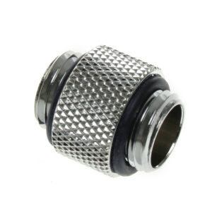 Bitspower adapteris, tiesus, G1/4 colio AG į G1/4 colio AG – ilgas, blizgus sidabrinis - Image 1
