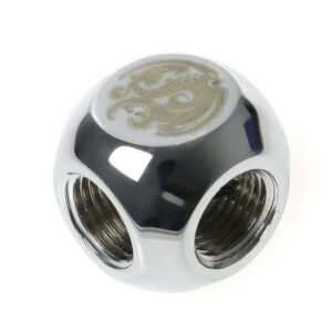 Bitspower Adapter T-Splitter 3x G1/4 inch female thread - shiny silver