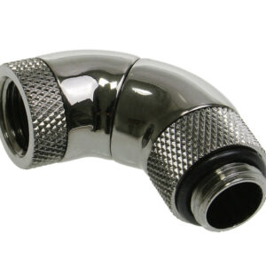 Bitspower adapter 90 degrees G1/4 inch male to G1/4 inch female - 3x rotatable, glossy black