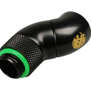 Bitspower adapter 90 degrees G1/4 inch male to G1/4 inch female - 2x rotatable, matt black
