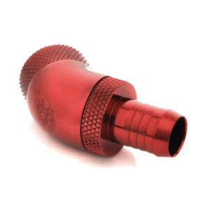 Bitspower connector 45 degrees G1/4 inch male thread to 10mm ID - rotatable, red