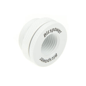 Bitspower Case Pass-Through Fitting Connector Straight G1/4 Inch Female to G1/4 Inch Female - White