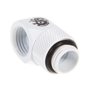 Bitspower adapter 90 degrees G1/4 inch male to G1/4 inch female - rotatable, white