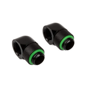 Corsair Hydro X Series Adapter 90 Degree G1/4 Inch Male to G1/4 Inch Female - 2 Pack, Rotatable, Black - Image 1