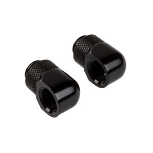 Corsair Hydro X Series Adapter 90 Degree G1/4 Inch Male to G1/4 Inch Female - 2 Pack, Rotatable, Black - Image 2