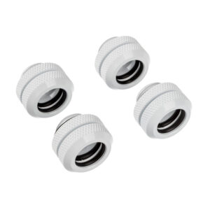 Corsair Hydro X Series XF Hardline fitting straight G1/4 inch to 12mm OD hard tube - 4 pack, white - Image 1