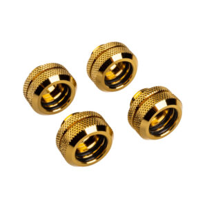 Corsair Hydro X Series XF Hardline fitting straight G1/4 to 14mm OD hard tube - 4 pack, gold - Image 1