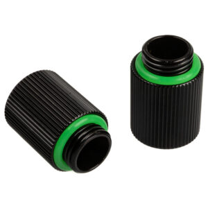 Bitspower Touchaqua Adapter straight G1/4 inch female to G1/4 inch male - 2 pack, 20mm, black - Image 2