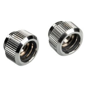 Bitspower Touchaqua Adapter Connection G1/4 inch Female to 12mm OD Hardtube - 2 Pack, Silver