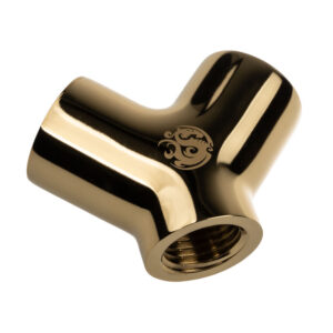 Bitspower Adapter Y-Splitter 3x G1/4 inch female thread - gold