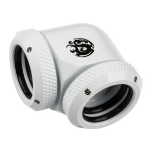Bitspower Adapter 90 Degree 16mm OD Hardtube to 16mm OD Hardtube - white