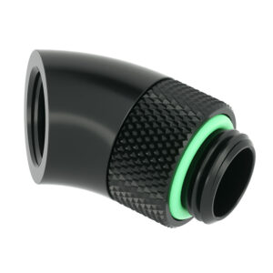 Barrow Adapter 45 degree G1/4 inch female to G1/4 inch female - rotatable, black