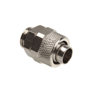 Connection straight G1/4 inch to 13/10mm - silver shiny