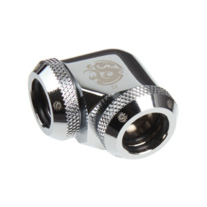Bitspower Multi-Link Adapter 90 Degree 12mm OD to 12mm OD Hardtube - shiny silver