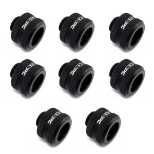 XSPC fitting G1/4" to 14mm hard tube, black matte - 8 pieces