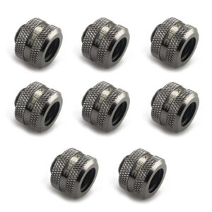 XSPC fitting G1/4" to 14mm hard tube, black chrome - 8 pieces