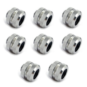XSPC fitting G1/4" to 14mm hard tube, chrome - 8 pieces