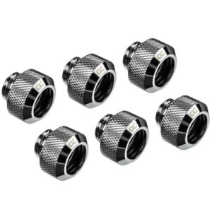 Alphacool Eiszapfen 13mm hard tube compression fitting G1/4, 6-Pack - chrome