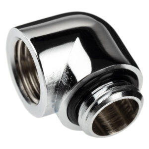 Alphacool Eiszapfen Adapter 90 Degree G1/4 Inch Male to G1/4 Inch Female - chrome