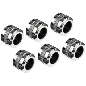 Alphacool Eiszapfen Pro fitting 16mm hard tube G1/4, 6-Pack - chrome