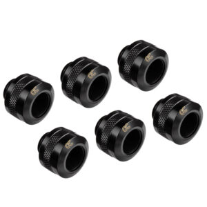 Alphacool Eiszapfen Pro fitting 13mm hardtube G1/4, 6-Pack - black