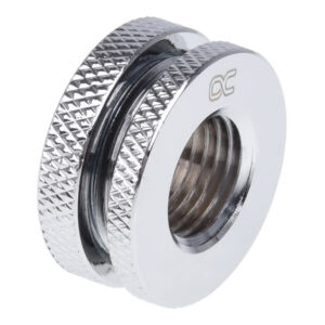 Alphacool HF glass fitting, short version, G1/4 - Chrome - Image 1
