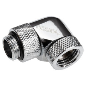 Alphacool Eiszapfen Angle Adapter 90 Degrees Rotatable G1/4 Female to G1/4 Female - chrome
